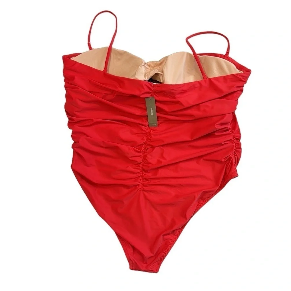 J. Crew Ruched Sweetheart One Piece Swimsuit Women's‎ Plus 24 Red New BF176
